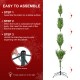 Glitzhome 9ft Pre-Lit Green Pencil Spruce Artificial Christmas Tree with 580 Warm White and Multi-color Lights, 9 Function with Remote,Simple Setup