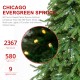 Glitzhome 9ft Pre-Lit Green Pencil Spruce Artificial Christmas Tree with 580 Warm White and Multi-color Lights, 9 Function with Remote,Simple Setup