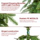 Glitzhome 9ft Pre-Lit Green Pencil Spruce Artificial Christmas Tree with 580 Warm White and Multi-color Lights, 9 Function with Remote,Simple Setup