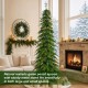 Glitzhome 9ft Pre-Lit Green Pencil Spruce Artificial Christmas Tree with 580 Warm White and Multi-color Lights, 9 Function with Remote,Simple Setup