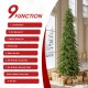 Glitzhome 11ft Pre-Lit Green Pencil Spruce Artificial Christmas Tree with 800 Warm White and Multi-color Lights, 9 Function with Remote,Simple Setup