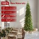 Glitzhome 11ft Pre-Lit Green Pencil Spruce Artificial Christmas Tree with 800 Warm White and Multi-color Lights, 9 Function with Remote,Simple Setup