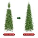Glitzhome 11ft Pre-Lit Green Pencil Spruce Artificial Christmas Tree with 800 Warm White and Multi-color Lights, 9 Function with Remote,Simple Setup