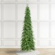 Glitzhome 11ft Pre-Lit Green Pencil Spruce Artificial Christmas Tree with 800 Warm White and Multi-color Lights, 9 Function with Remote,Simple Setup