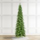 Glitzhome 11ft Pre-Lit Green Pencil Spruce Artificial Christmas Tree with 800 Warm White and Multi-color Lights, 9 Function with Remote,Simple Setup