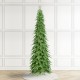 Glitzhome 11ft Pre-Lit Green Pencil Spruce Artificial Christmas Tree with 800 Warm White and Multi-color Lights, 9 Function with Remote,Simple Setup