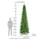 Glitzhome 11ft Pre-Lit Green Pencil Spruce Artificial Christmas Tree with 800 Warm White and Multi-color Lights, 9 Function with Remote,Simple Setup