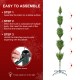 Glitzhome 11ft Pre-Lit Green Pencil Spruce Artificial Christmas Tree with 800 Warm White and Multi-color Lights, 9 Function with Remote,Simple Setup