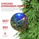 Glitzhome 11ft Pre-Lit Green Pencil Spruce Artificial Christmas Tree with 800 Warm White and Multi-color Lights, 9 Function with Remote,Simple Setup