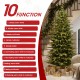 Glitzhome 6ft Pre-Lit Green Slim Fir Artificial Christmas Tree with 300 Warm White and Multi-Color Twinkling Lights, 10 Function with Foot Pedal and Remote