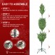 Glitzhome 6ft Pre-Lit Green Slim Fir Artificial Christmas Tree with 300 Warm White and Multi-Color Twinkling Lights, 10 Function with Foot Pedal and Remote