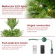 Glitzhome 6ft Pre-Lit Green Slim Fir Artificial Christmas Tree with 300 Warm White and Multi-Color Twinkling Lights, 10 Function with Foot Pedal and Remote