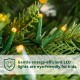 Glitzhome 7.5ft Pre-Lit Green Slim Fir Artificial Christmas Tree with 1400 Warm White and Multi-Color Chasing and Twinkling Lights, 9 Function with Foot Pedal and Remote
