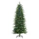 Glitzhome 7.5ft Pre-Lit Green Slim Fir Artificial Christmas Tree with 1400 Warm White and Multi-Color Chasing and Twinkling Lights, 9 Function with Foot Pedal and Remote