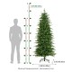 Glitzhome 7.5ft Pre-Lit Green Slim Fir Artificial Christmas Tree with 1400 Warm White and Multi-Color Chasing and Twinkling Lights, 9 Function with Foot Pedal and Remote