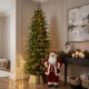 Glitzhome 7.5ft Pre-Lit Green Slim Fir Artificial Christmas Tree with 1400 Warm White and Multi-Color Chasing and Twinkling Lights, 9 Function with Foot Pedal and Remote