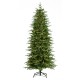 Glitzhome 7.5ft Pre-Lit Green Slim Fir Artificial Christmas Tree with 1400 Warm White and Multi-Color Chasing and Twinkling Lights, 9 Function with Foot Pedal and Remote