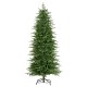 Glitzhome 7.5ft Pre-Lit Green Slim Fir Artificial Christmas Tree with 1400 Warm White and Multi-Color Chasing and Twinkling Lights, 9 Function with Foot Pedal and Remote