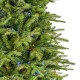 Glitzhome 7.5ft Pre-Lit Green Slim Fir Artificial Christmas Tree with 1400 Warm White and Multi-Color Chasing and Twinkling Lights, 9 Function with Foot Pedal and Remote