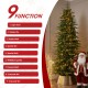 Glitzhome 7.5ft Pre-Lit Green Slim Fir Artificial Christmas Tree with 1400 Warm White and Multi-Color Chasing and Twinkling Lights, 9 Function with Foot Pedal and Remote