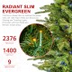 Glitzhome 7.5ft Pre-Lit Green Slim Fir Artificial Christmas Tree with 1400 Warm White and Multi-Color Chasing and Twinkling Lights, 9 Function with Foot Pedal and Remote