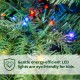 Glitzhome 9ft Pre-Lit Green Slim Fir Artificial Christmas Tree with 1850 Warm White and Multi-Color Chasing and Twinkling Lights, 9 Function with Foot Pedal and Remote