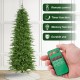 Glitzhome 9ft Pre-Lit Green Slim Fir Artificial Christmas Tree with 1850 Warm White and Multi-Color Chasing and Twinkling Lights, 9 Function with Foot Pedal and Remote