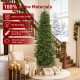 Glitzhome 9ft Pre-Lit Green Slim Fir Artificial Christmas Tree with 1850 Warm White and Multi-Color Chasing and Twinkling Lights, 9 Function with Foot Pedal and Remote