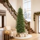 Glitzhome 9ft Pre-Lit Green Slim Fir Artificial Christmas Tree with 1850 Warm White and Multi-Color Chasing and Twinkling Lights, 9 Function with Foot Pedal and Remote