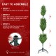 Glitzhome 9ft Pre-Lit Green Slim Fir Artificial Christmas Tree with 1850 Warm White and Multi-Color Chasing and Twinkling Lights, 9 Function with Foot Pedal and Remote