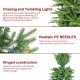Glitzhome 9ft Pre-Lit Green Slim Fir Artificial Christmas Tree with 1850 Warm White and Multi-Color Chasing and Twinkling Lights, 9 Function with Foot Pedal and Remote