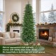 Glitzhome 9ft Pre-Lit Green Slim Fir Artificial Christmas Tree with 1850 Warm White and Multi-Color Chasing and Twinkling Lights, 9 Function with Foot Pedal and Remote