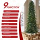 Glitzhome 11ft Pre-Lit Green Slim Fir Artificial Christmas Tree with 2700 Warm White and Multi-Color Chasing and Twinkling Lights, 9 Function with Foot Pedal and Remote