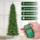 Glitzhome 11ft Pre-Lit Green Slim Fir Artificial Christmas Tree with 2700 Warm White and Multi-Color Chasing and Twinkling Lights, 9 Function with Foot Pedal and Remote
