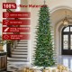 Glitzhome 11ft Pre-Lit Green Slim Fir Artificial Christmas Tree with 2700 Warm White and Multi-Color Chasing and Twinkling Lights, 9 Function with Foot Pedal and Remote