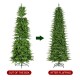 Glitzhome 11ft Pre-Lit Green Slim Fir Artificial Christmas Tree with 2700 Warm White and Multi-Color Chasing and Twinkling Lights, 9 Function with Foot Pedal and Remote