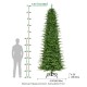Glitzhome 11ft Pre-Lit Green Slim Fir Artificial Christmas Tree with 2700 Warm White and Multi-Color Chasing and Twinkling Lights, 9 Function with Foot Pedal and Remote