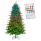 Glitzhome 7ft Pre-Lit Green Full Fir Artificial Christmas Tree with 460 Multi-Color RGB Lights, Remote Control