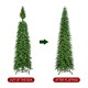 Glitzhome 15ft Pre-Lit Green Pencil Spruce Artificial Christmas Tree with 1500 Warm White and Multi-color Lights, 9 Function with Remote, Simple Setup