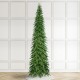 Glitzhome 15ft Pre-Lit Green Pencil Spruce Artificial Christmas Tree with 1500 Warm White and Multi-color Lights, 9 Function with Remote, Simple Setup