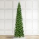 Glitzhome 15ft Pre-Lit Green Pencil Spruce Artificial Christmas Tree with 1500 Warm White and Multi-color Lights, 9 Function with Remote, Simple Setup