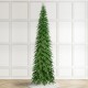 Glitzhome 15ft Pre-Lit Green Pencil Spruce Artificial Christmas Tree with 1500 Warm White and Multi-color Lights, 9 Function with Remote, Simple Setup