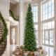 Glitzhome 15ft Pre-Lit Green Pencil Spruce Artificial Christmas Tree with 1500 Warm White and Multi-color Lights, 9 Function with Remote, Simple Setup