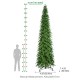 Glitzhome 15ft Pre-Lit Green Pencil Spruce Artificial Christmas Tree with 1500 Warm White and Multi-color Lights, 9 Function with Remote, Simple Setup