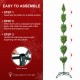 Glitzhome 15ft Pre-Lit Green Pencil Spruce Artificial Christmas Tree with 1500 Warm White and Multi-color Lights, 9 Function with Remote, Simple Setup