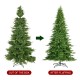 Glitzhome 11ft Pre-Lit Green Full Fir Artificial Christmas Tree with 3150 Warm White and Multi-Color Chasing and Twinkling Lights, 9 Function with Foot Pedal and Remote, Simple Setup