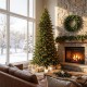 Glitzhome 11ft Pre-Lit Green Full Fir Artificial Christmas Tree with 3150 Warm White and Multi-Color Chasing and Twinkling Lights, 9 Function with Foot Pedal and Remote, Simple Setup