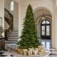 Glitzhome 11ft Pre-Lit Green Full Fir Artificial Christmas Tree with 3150 Warm White and Multi-Color Chasing and Twinkling Lights, 9 Function with Foot Pedal and Remote, Simple Setup