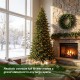 Glitzhome 11ft Pre-Lit Green Full Fir Artificial Christmas Tree with 3150 Warm White and Multi-Color Chasing and Twinkling Lights, 9 Function with Foot Pedal and Remote, Simple Setup