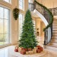 Glitzhome 11ft Pre-Lit Green Full Fir Artificial Christmas Tree with 3150 Warm White and Multi-Color Chasing and Twinkling Lights, 9 Function with Foot Pedal and Remote, Simple Setup